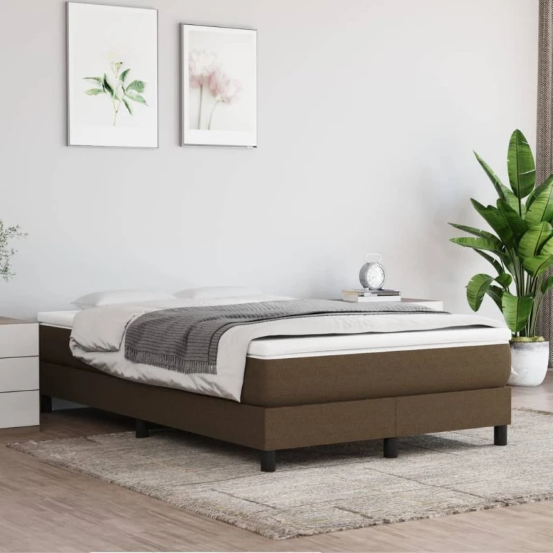 vidaXL Kontinentalseng 120x200 cm mørkebrun med pocketfjedremadras