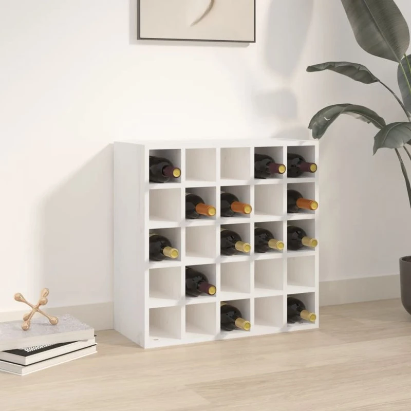 vidaXL vinskab hvid 56x25x56 cm massivt træ fyrretræ