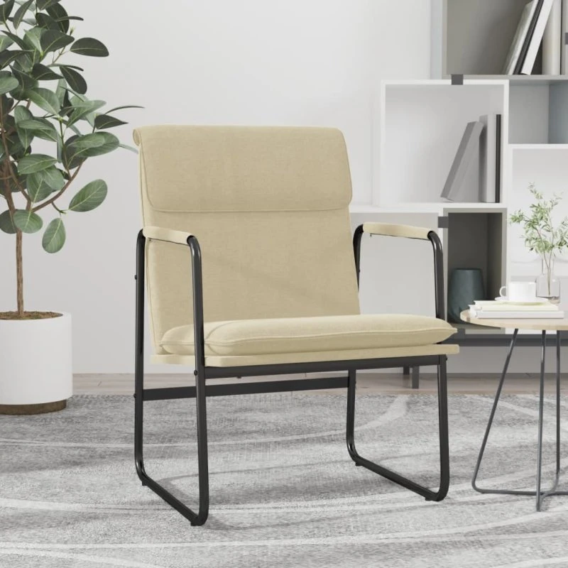 vidaXL Cremefarvet Loungestol 55x64x80 cm