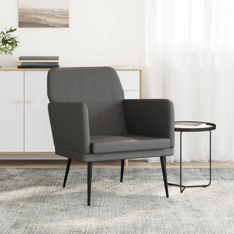 vidaXL Lænestol 61x78x80 cm kunstlæder grå