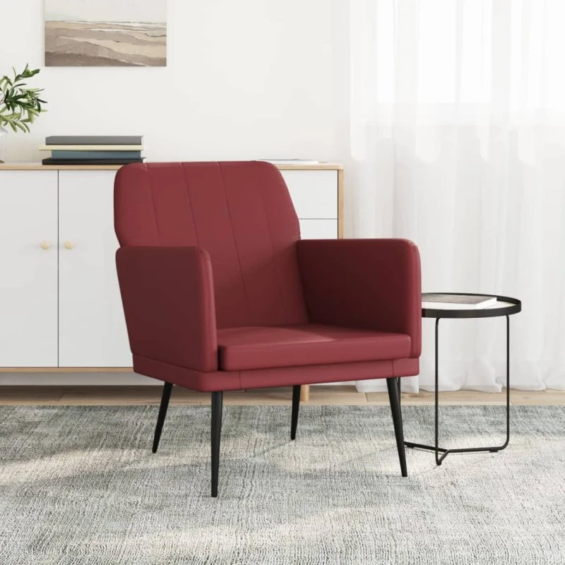 vidaXL lænestol 61x78x80 cm vinrød kunstlæder