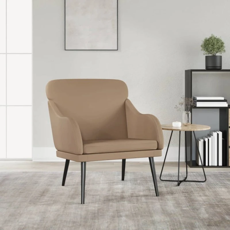 vidaXL Lænestol 63x76x80 cm cappuccino kunstlæder