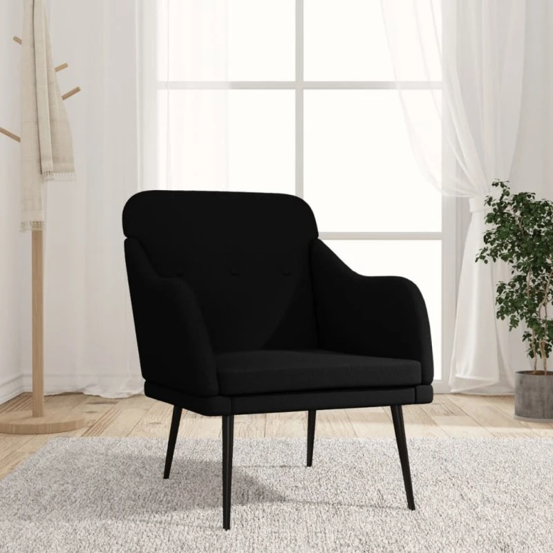 vidaXL Lænestol 63x76x80 cm Sort Stof