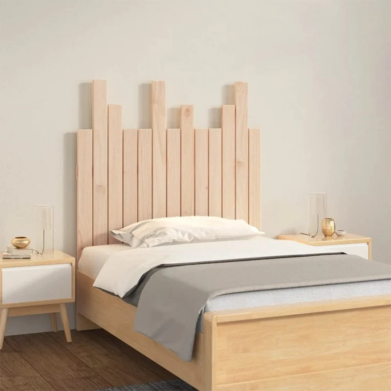vidaXL Sengegavl 82,5x3x80 cm massivt fyrretræ naturfarvet