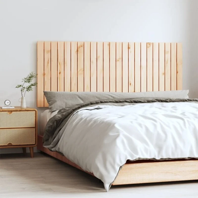 vidaXL Sengegavl 147x60 cm massivt fyrretræ naturfarvet