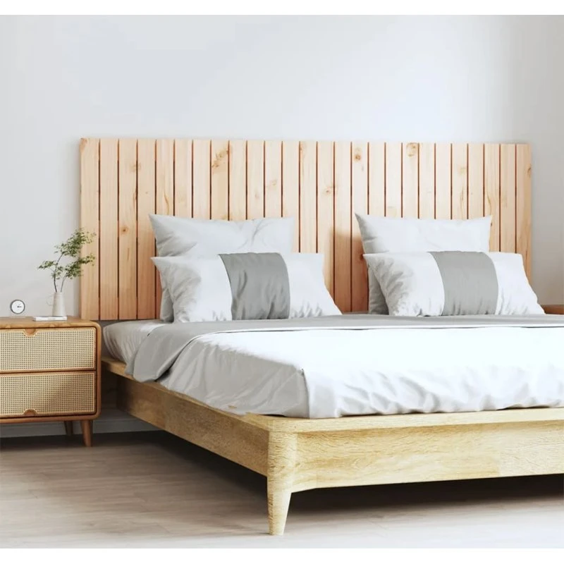 vidaXL Sengegavl 166x3x60 cm massivt fyrretræ naturfarvet