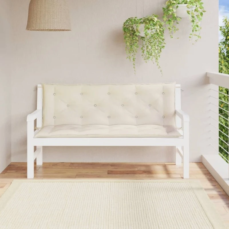 vidaXL Hynder til Havebænk 2 stk. 150x50x7 cm, Cremefarvet