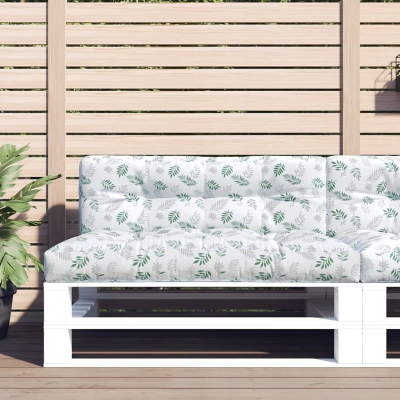 vidaXL Pallehynde 120x40x10 cm Stof Bladmønster
