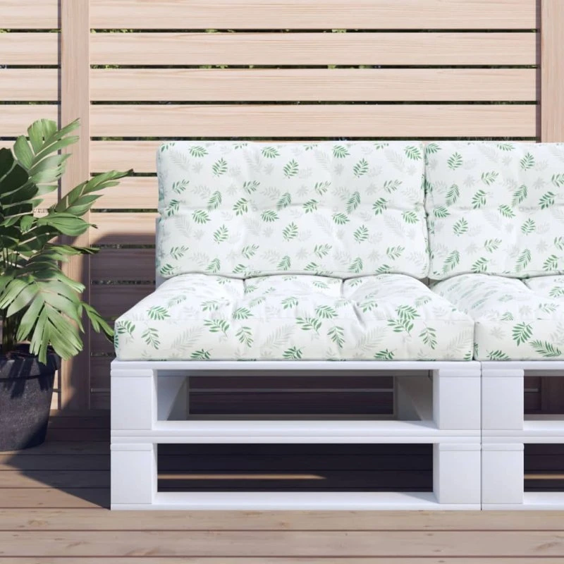 vidaXL Pallehynde 80x40x12 cm Stof Bladmønster
