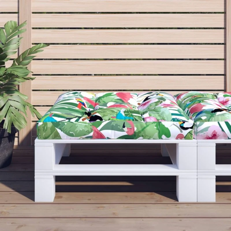vidaXL Pallehynde 70x70x12 cm stof flerfarvet