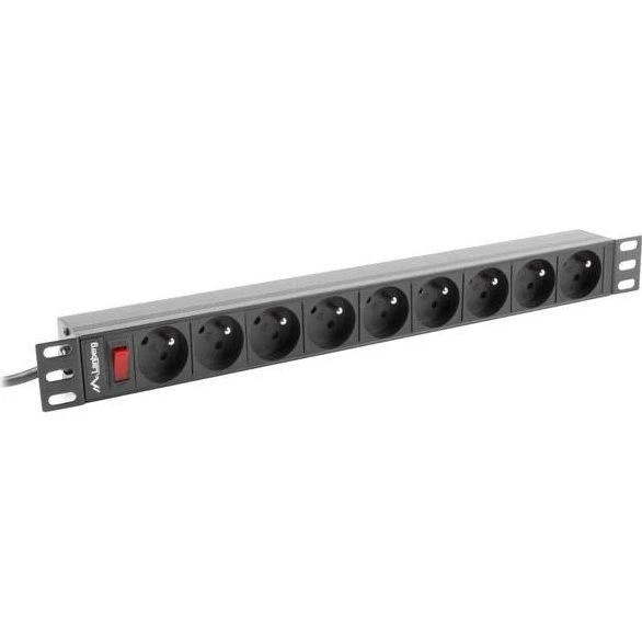 Lanberg PDU-09E-0300-BK 1U 9-stik 16A Sort 3m
