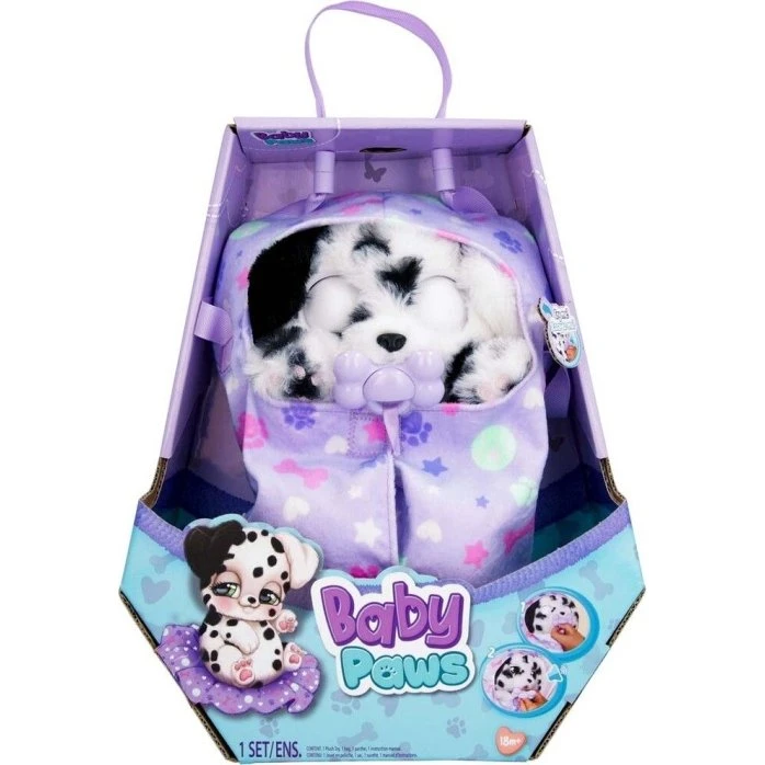 Baby Paws Spotty Dalmatineren, 23 cm, blød krammedyr med sut