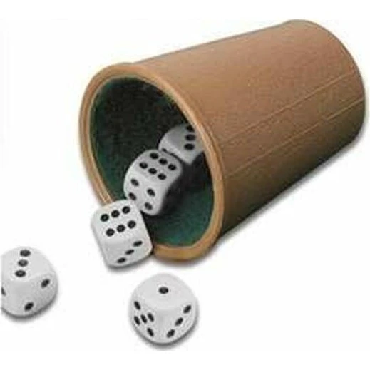 Cayro Bæger med Poker Terninger, Brun