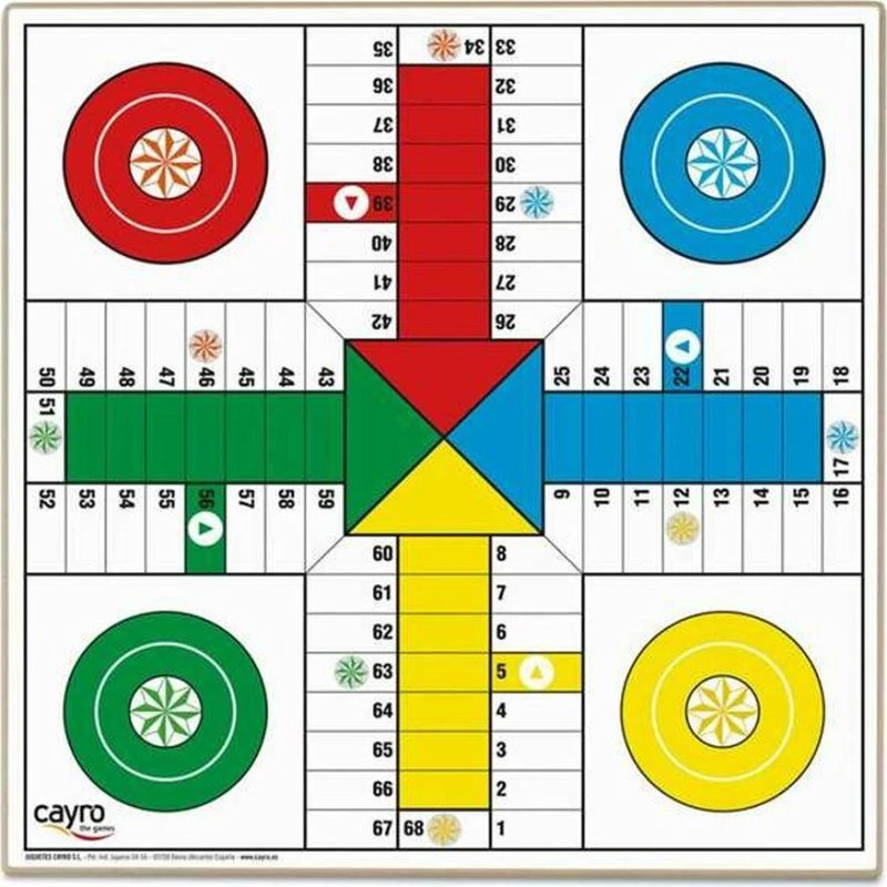 Cayro Ludo, Skak og Dam i træ, 33 x 33 cm