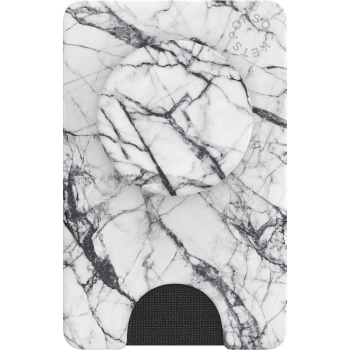 PopSockets PopWallet+ Dove White Marble – Aftagelig Mobilwallet