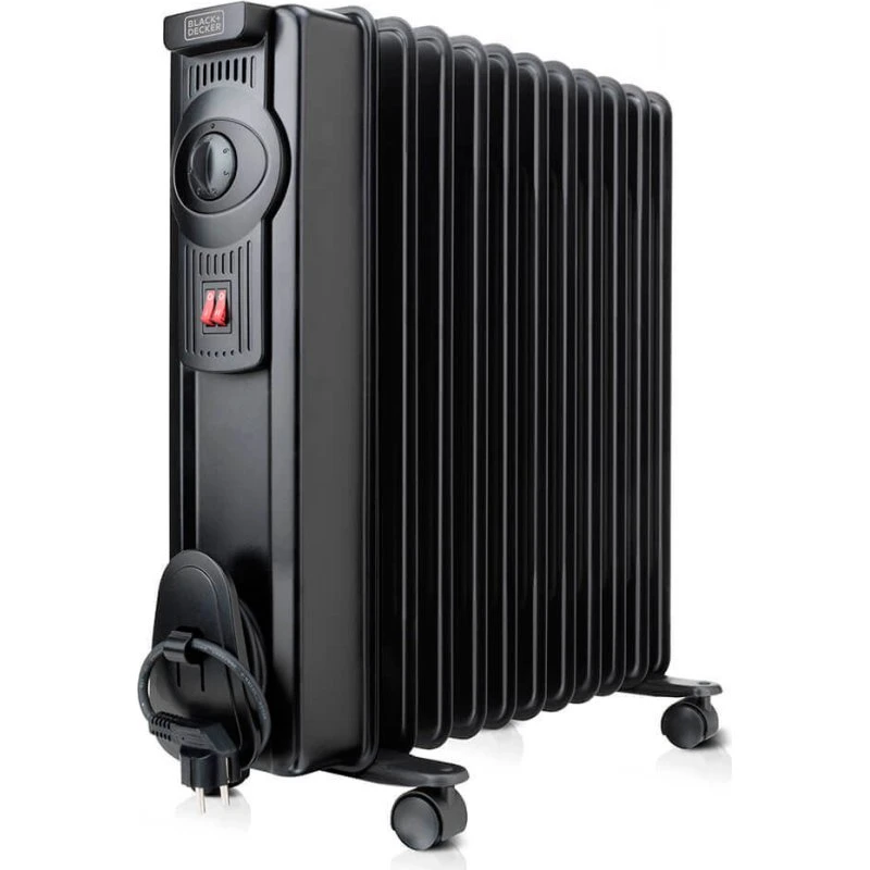 BLACK+DECKER Olieradiator med Hjul 2300W, Sort
