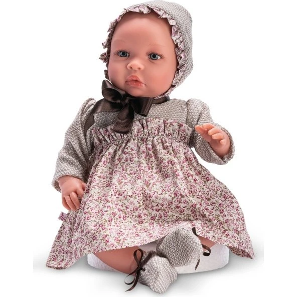 ASI Leonora Babydukke 46 cm med Todelt Kjole og Kyse