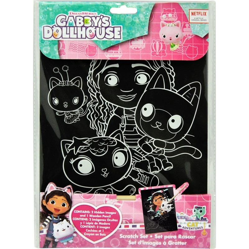 Gabby's Dollhouse Scratch Set med 2 ark og ridsepinde