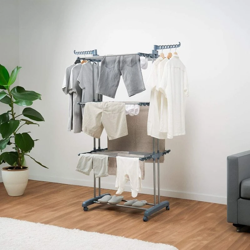 InnovaGoods Dolver Foldbar Lodret Tørretumbler med Hjul, 24 Stænger