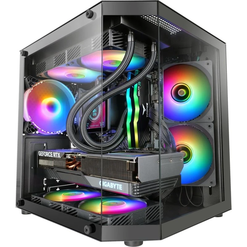 Mars Gaming MC-3TLITE Mini Tower PC-kabinet, Sort