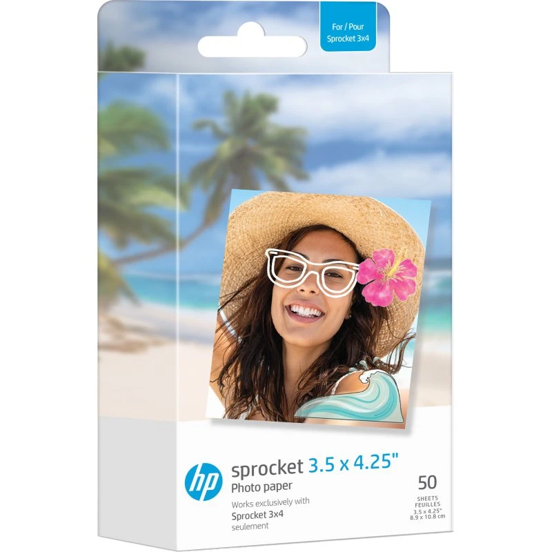 HP Sprocket Zink Fotopapir 3,5x4,25" 50 stk (klæbende bagside)