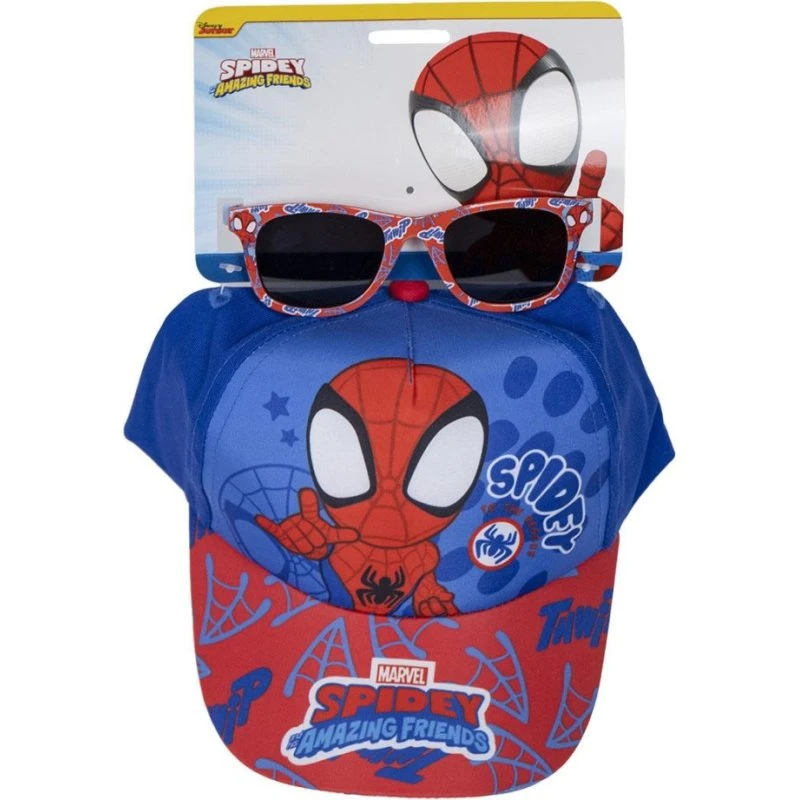 Spider-Man Spidey Solbriller og Kasket til Børn, UV400, Farvet Design