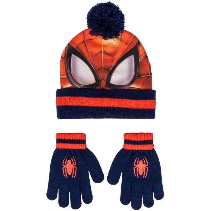 Spider-Man Hue og Vanter Rød/Navysk, One Size
