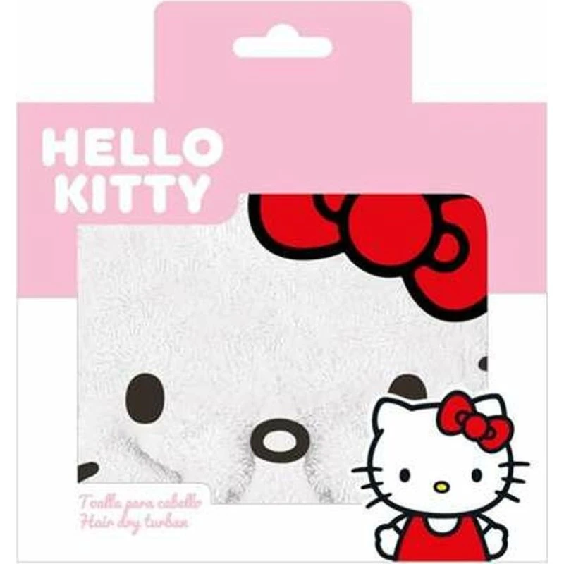 Hello Kitty Hårhåndklæde, pink, 22x12 cm