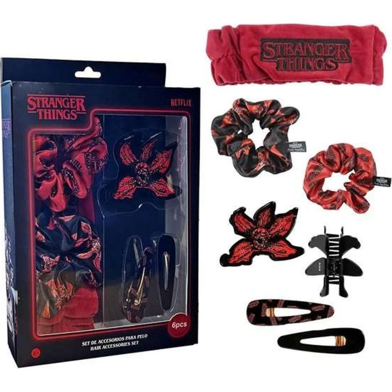 Stranger Things Hårelastikker Rød - Sæt