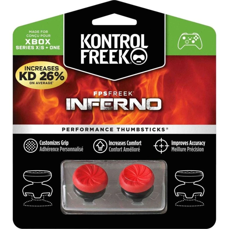 KontrolFreek FPS Freek Inferno Tommelfingerstikker Rød, Høj Profil, 2 stk