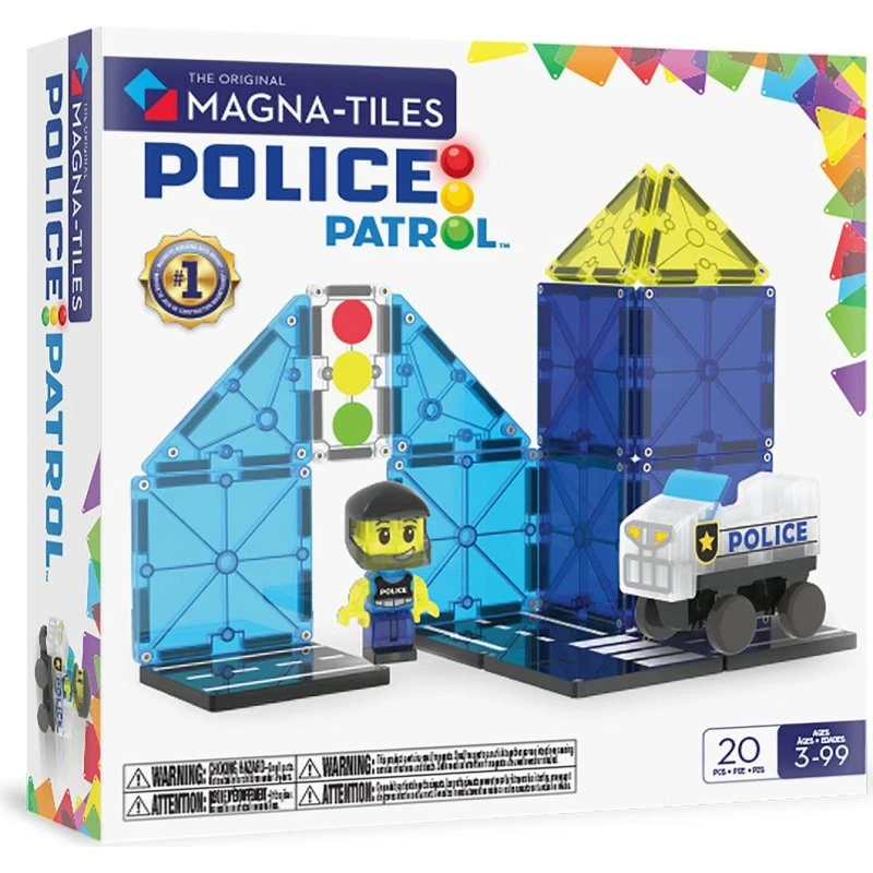 MAGNA-TILES Police Patrol - Magnetisk byggesæt 20 dele