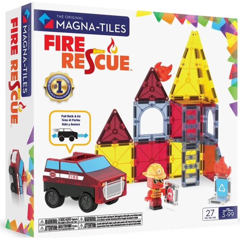 MAGNA-TILES Fire Rescue - Magnetisk byggesæt med 27 dele
