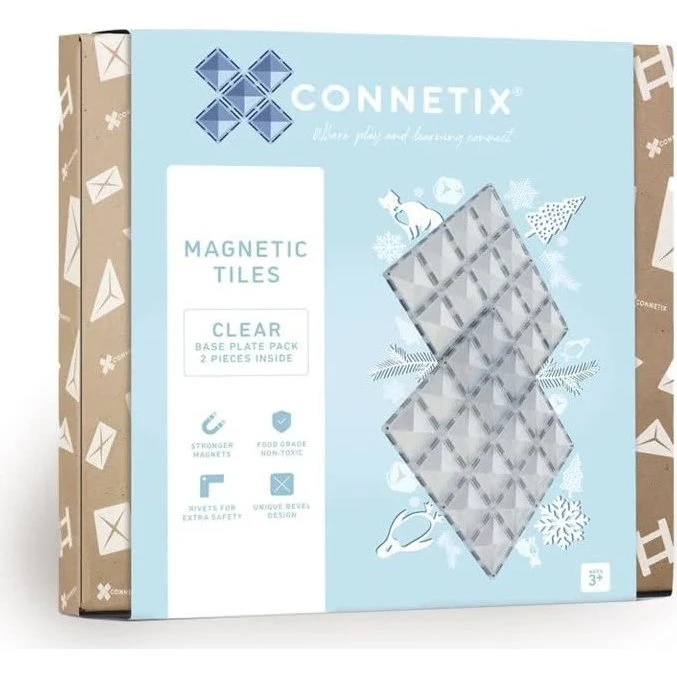Connetix Magnetplader Gennemsigtig - 2 stk