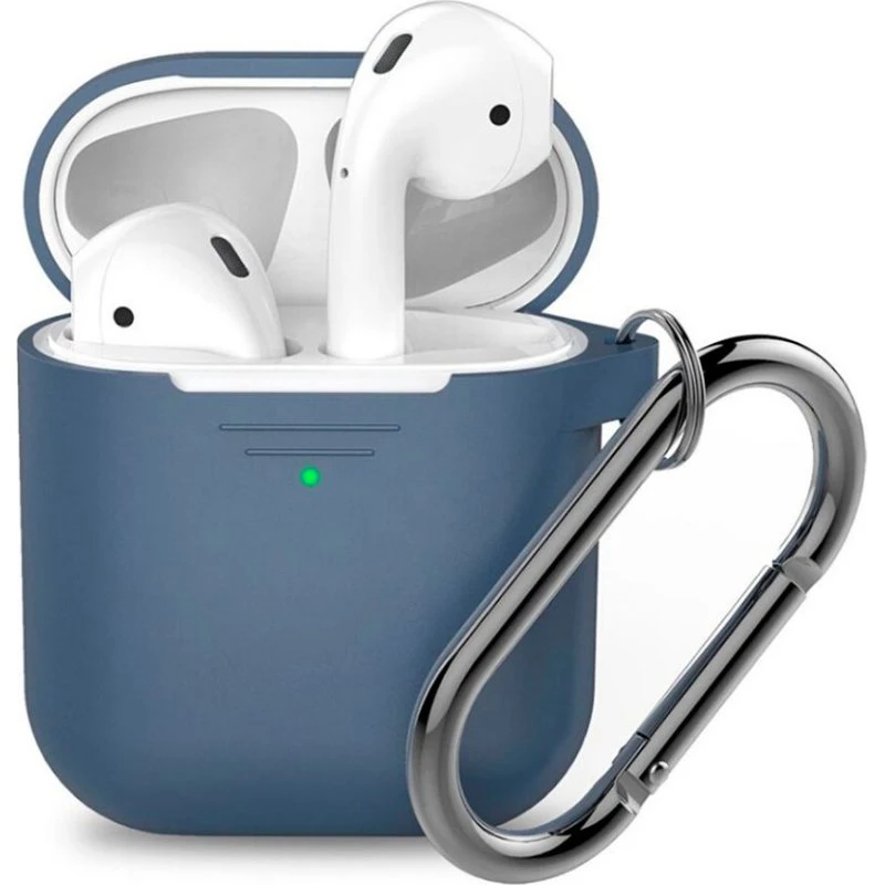 KeyBudz Elevate Keychain – Koboltblå silikone til AirPods (1. & 2. gen)