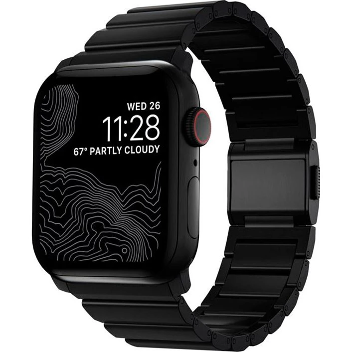 Nomad Titanium Rem til Apple Watch (42-49mm) Sort