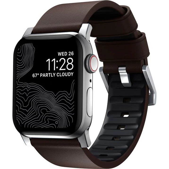 Nomad Active Strap Pro Brun/Sølv for Apple Watch 49/45/44/42mm