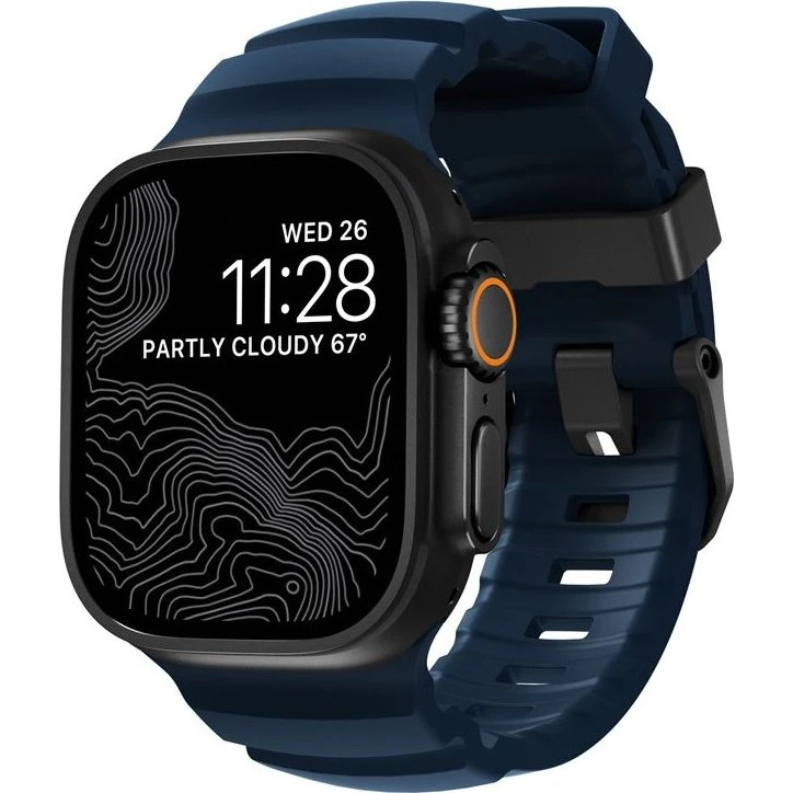 Nomad Rocky Point Band for Apple Watch 49/45/44/42mm, Sort/Atlantic