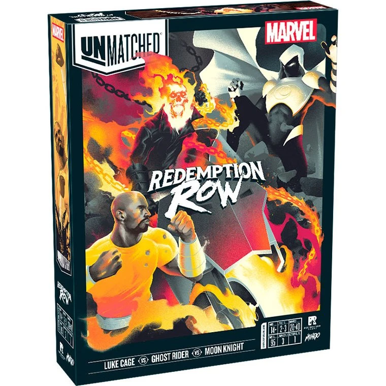 Iello Unmatched: Marvel Redemption Row – Taktisk brætspil med Moon Knight, Luke Cage og Ghost Rider
