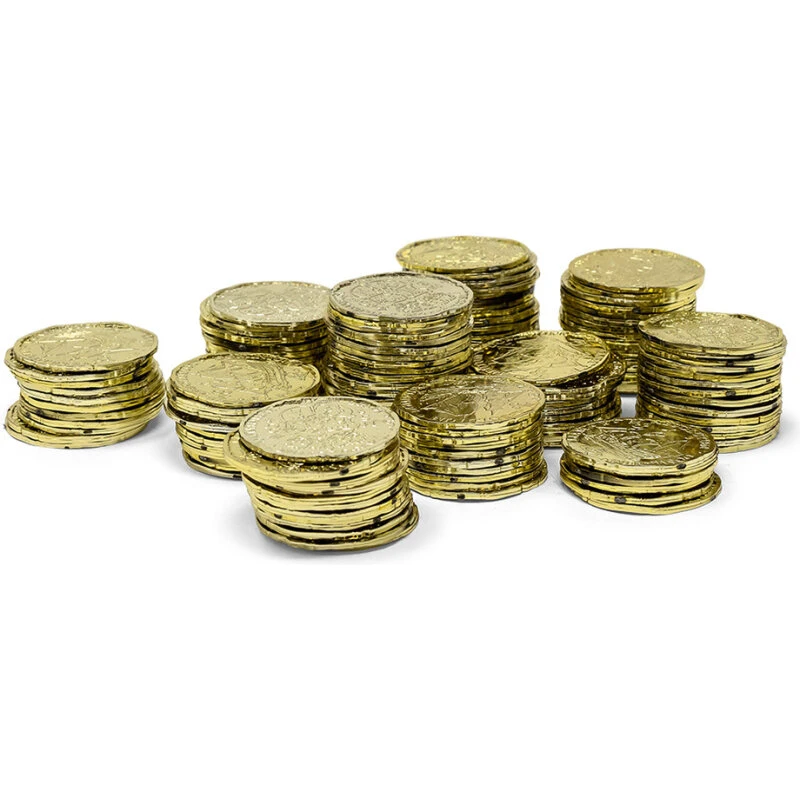 MaMaMeMo Guldmønter i plastik, 72 stk. Ø 3,5 cm