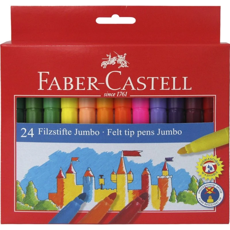 Faber-Castell Jumbo Fibertip Tusser 24 Farver