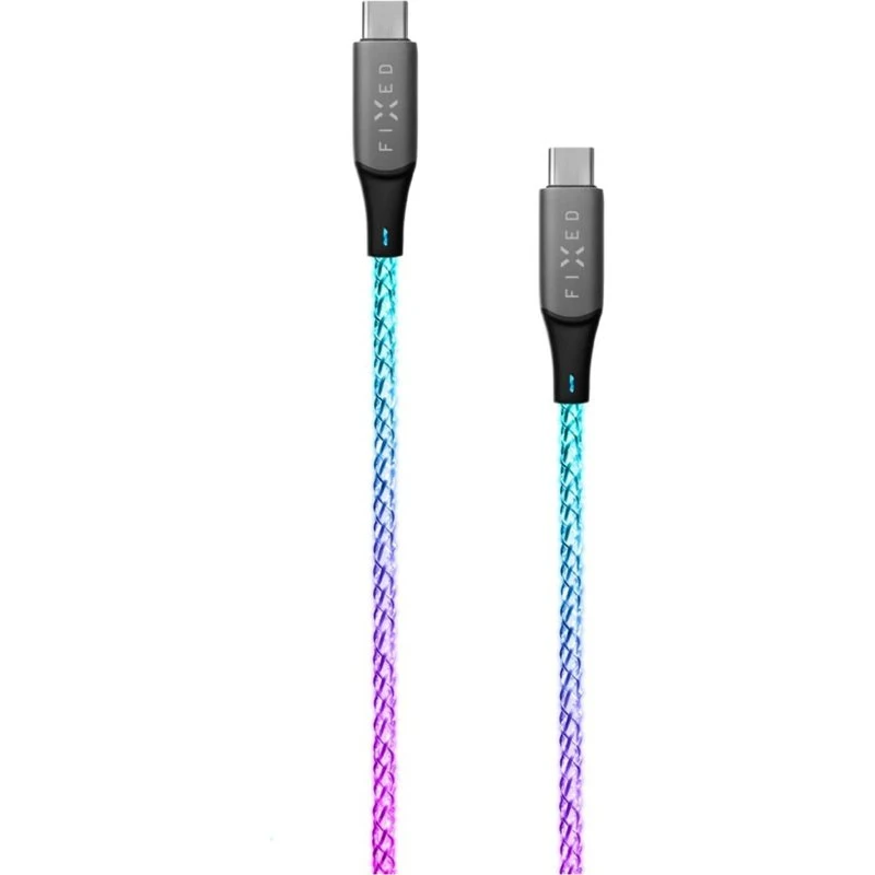 FIXED LED USB-C 60W kabel 1.2m flerfarvet