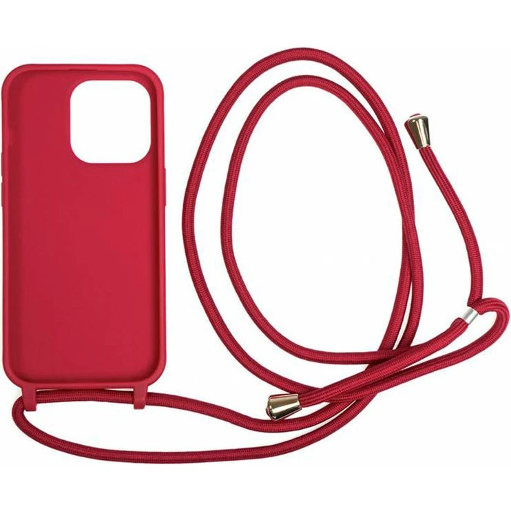Mobile Origin iPhone 14 Pro Cover med Snor, Kirsebærrød