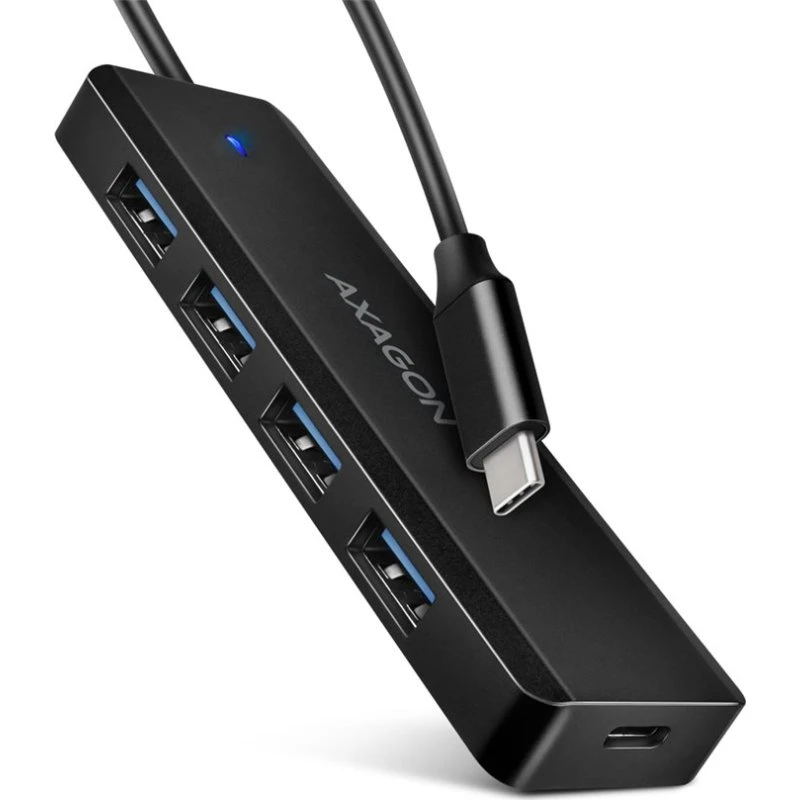 AXAGON HUE-C1C USB-C Rejsehub 4-porte, Sort