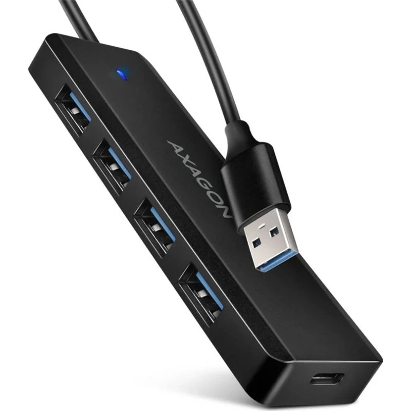 AXAGON HUE-C1A USB 3.2 Rejsehub 4-porte Sort