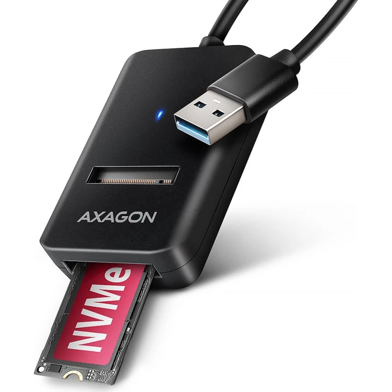 AXAGON ADM2-AM USB 3.2 Gen 2 M.2 Adapter til NVMe & SATA SSD