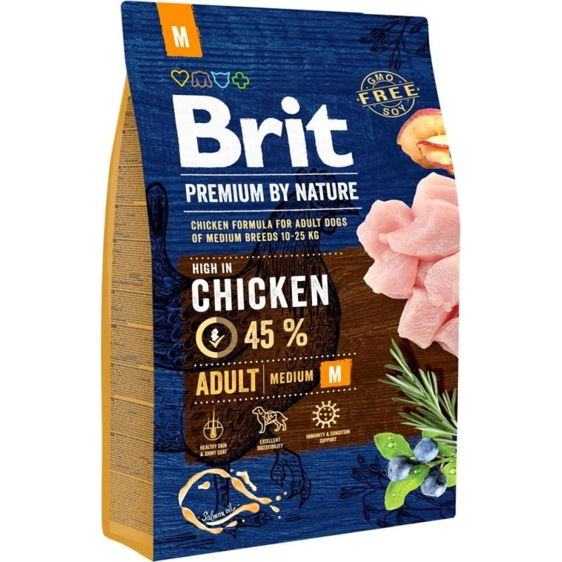 Brit Premium by Nature Adult M Kylling 8 kg