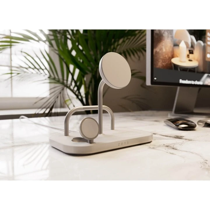Zens Trådløs Oplader 4-i-1 Qi2 60W USB-C Hvid