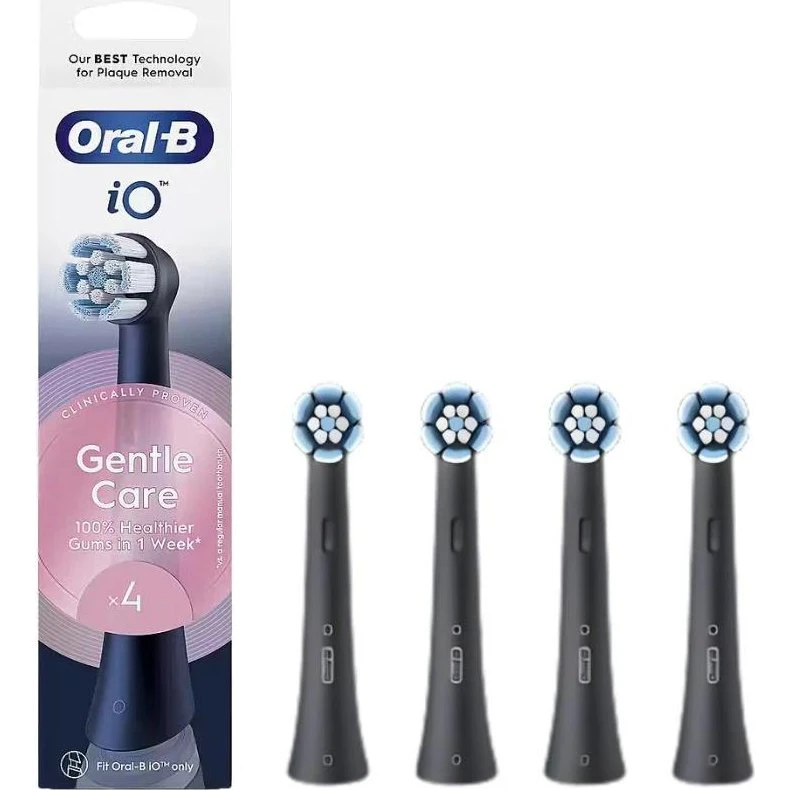 Oral-B iO Gentle Care Børstehoveder Sort, 4 stk