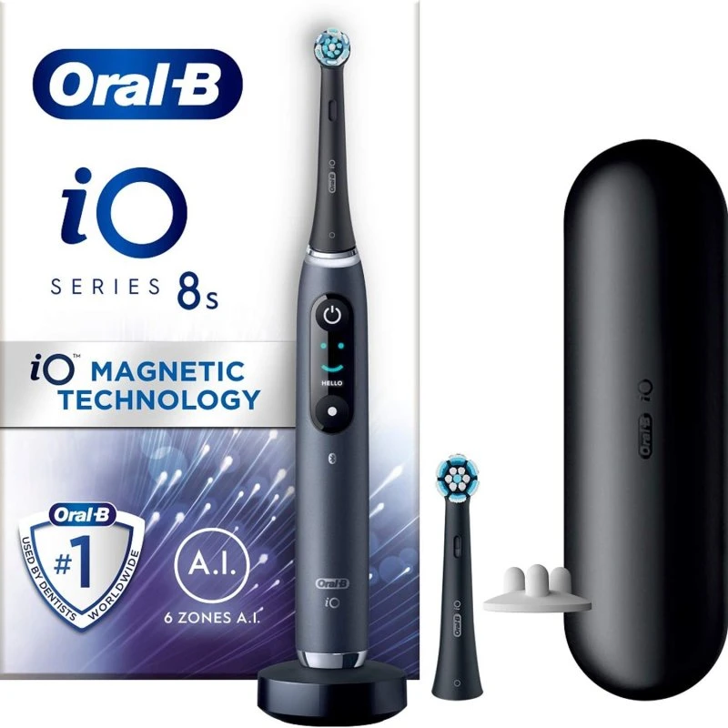 Oral-B iO8 Elektrisk Tandbørste, Sort, 6 Indstillinger