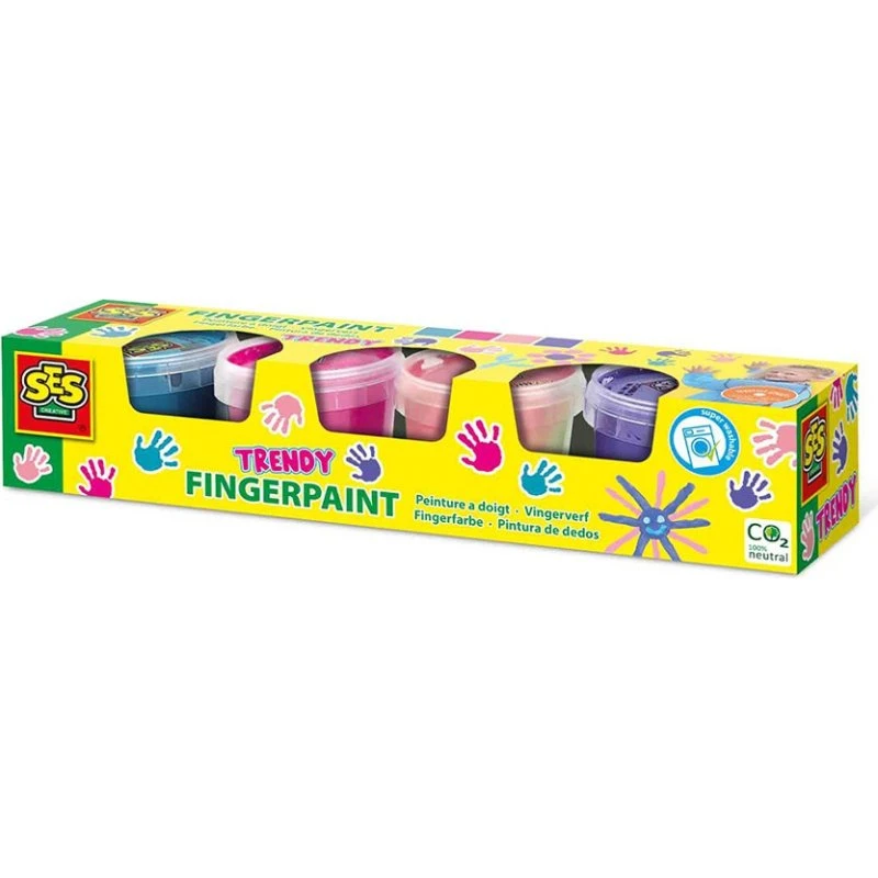 SES Creative Fingermaling 4x110ml Trendy Farver